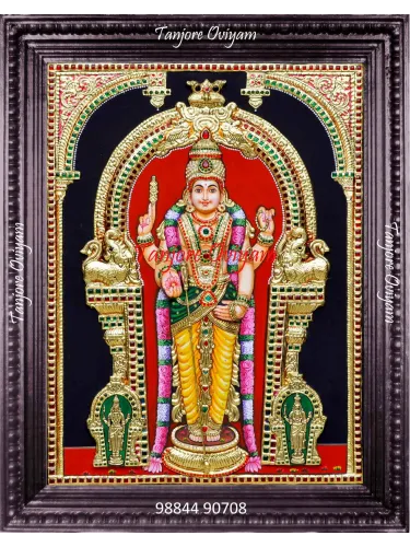 embossing Thiruchendur Murugan Painting